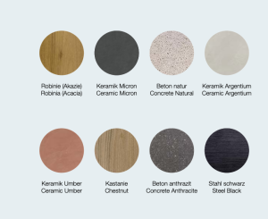 Color palette for Mobimex outdoor table bridge